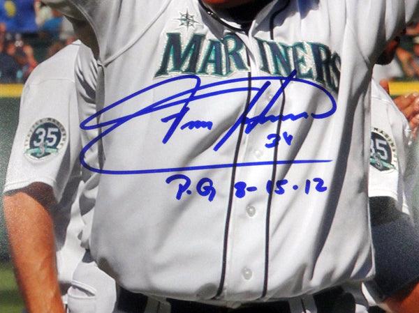 Felix Hernandez Autographed Framed 16x20 Photo Seattle Mariners "P.G. 8-15-12" Perfect Game PSA/DNA Stock #98089 - Image 2