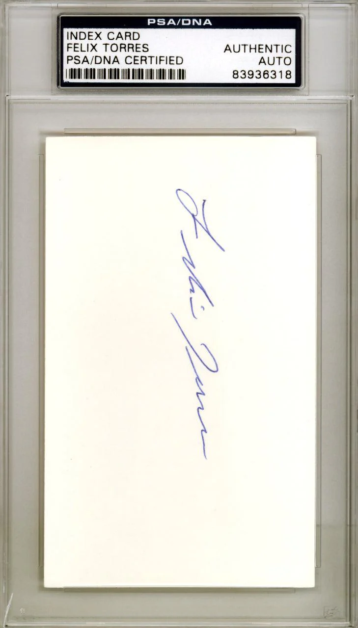 Felix Torres Autographed 3x5 Index Card Los Angeles Angels PSA/DNA #83936318