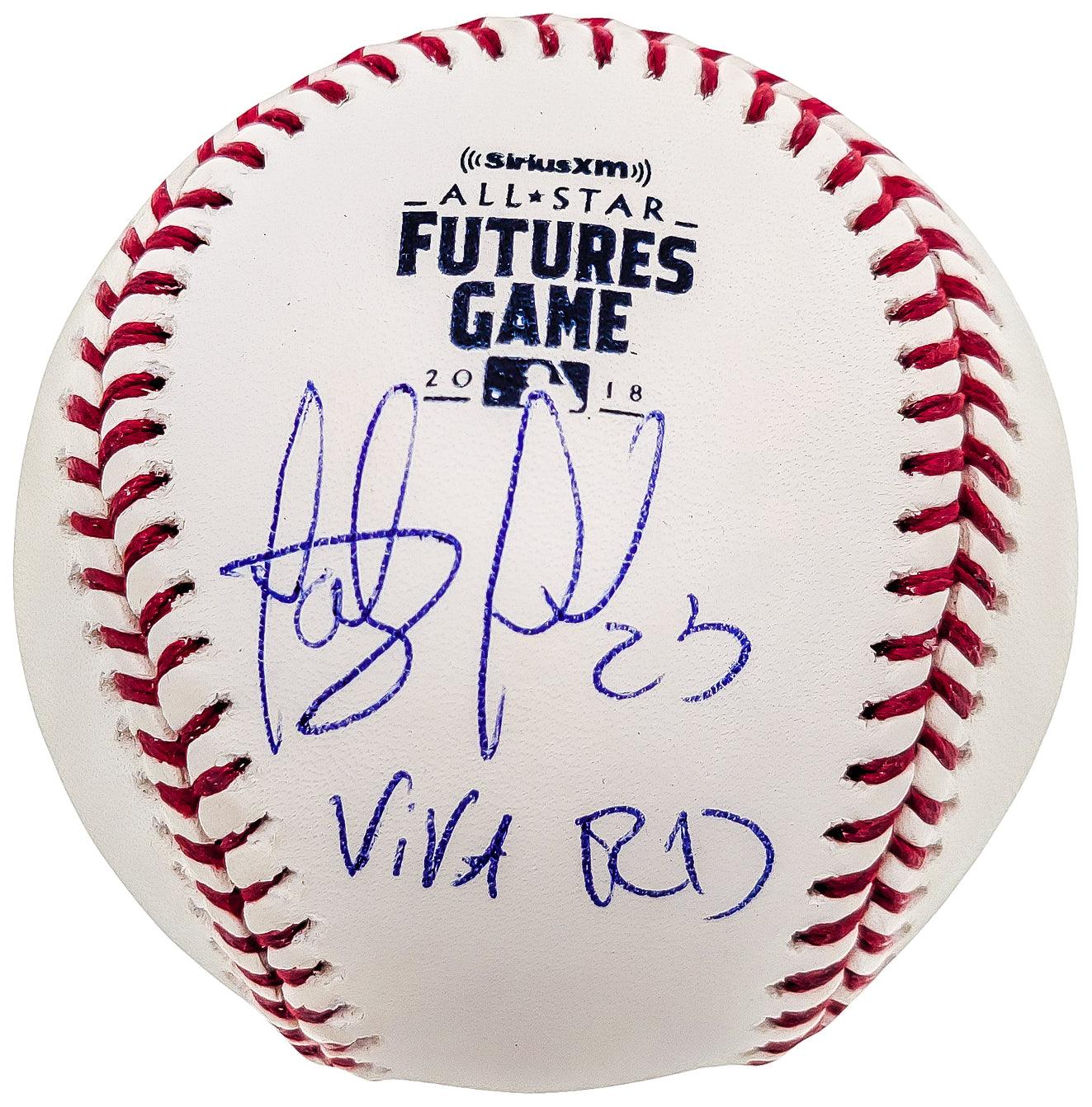 Fernando Tatis Jr. Autographed Official MLB 2018 All Star Futures Logo Game Baseball San Diego Padres "Viva RD" JSA Stock #202017 - Image 2