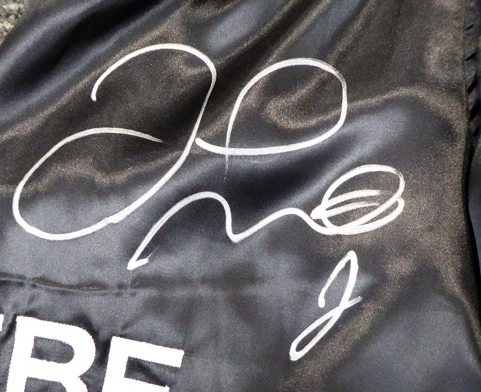 Floyd Mayweather Jr. Autographed Black Boxing Trunks Beckett BAS Stock #159668 - Image 2