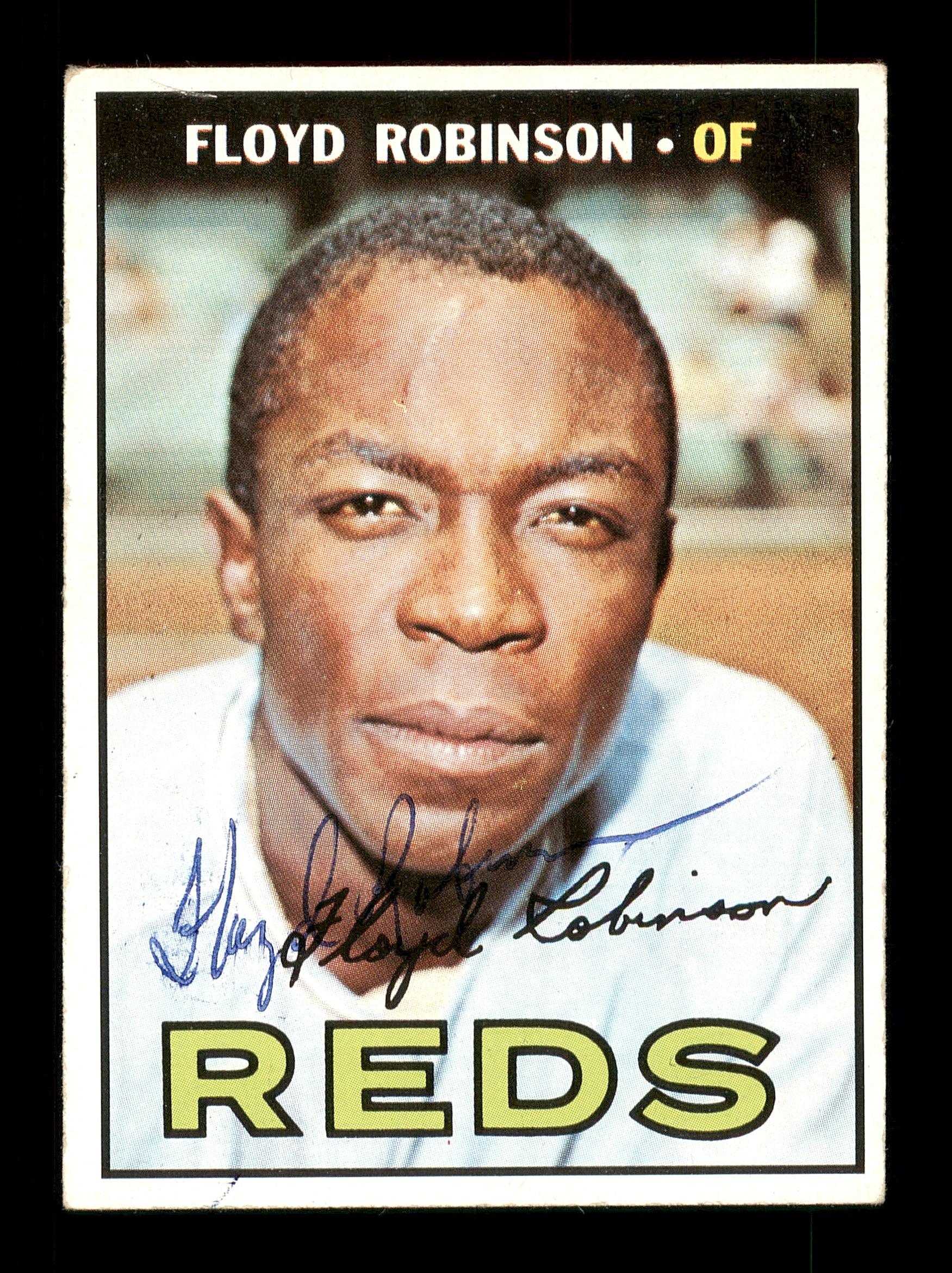 Floyd Robinson Autographed 1967 Topps Card #120 Cincinnati Reds SKU #170773