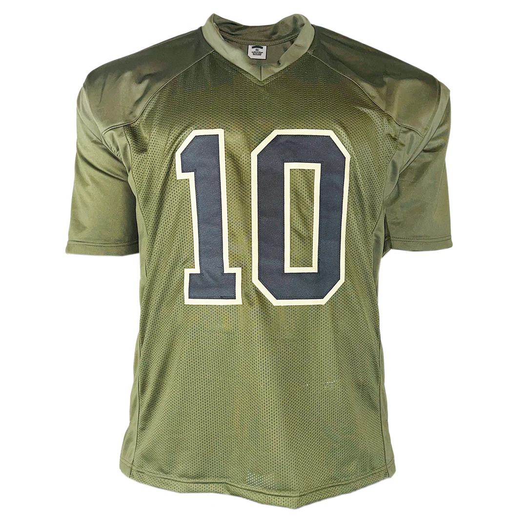 Fran Tarkenton Signed HOF 86 Inscription Minnesota Salute to Service Football Jersey (Beckett) - Image 3