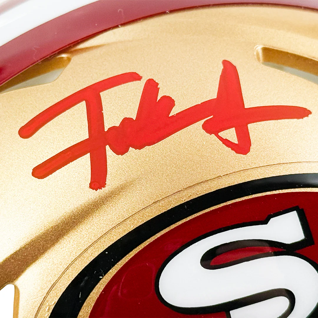 Frank Gore Signed Red Ink San Francisco 49ers Speed Mini Football Helmet (Beckett) - Image 2