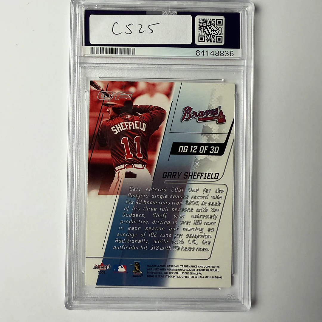 Gary Sheffield Signed 2002 Fleer Genuine Names of the Game #12 PSA Auto Authentic - Image 2