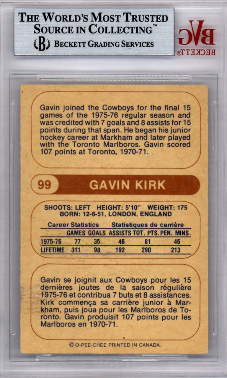 Gavin Kirk Autographed 1976 O-Pee-Chee WHA Card #99 Birmingham Bulls Beckett BAS #9889102 - Image 2