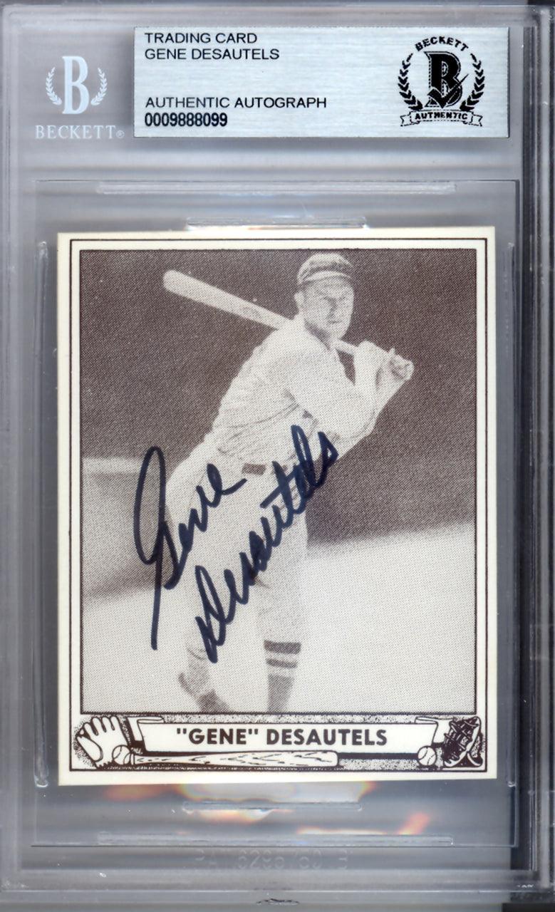 Gene Desautels Autographed 1986 1940 Play Ball Reprint Card #28 Boston Red Sox Beckett BAS #9888099