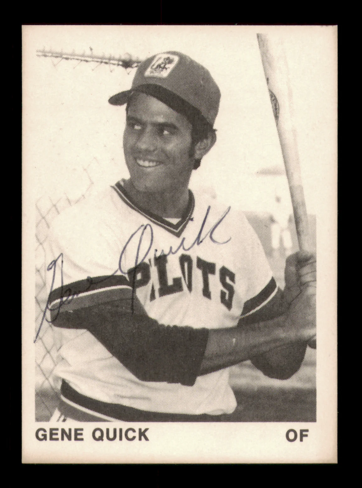 Gene Quick Autographed 1975 TCMA Rookie Card Clinton Pilots