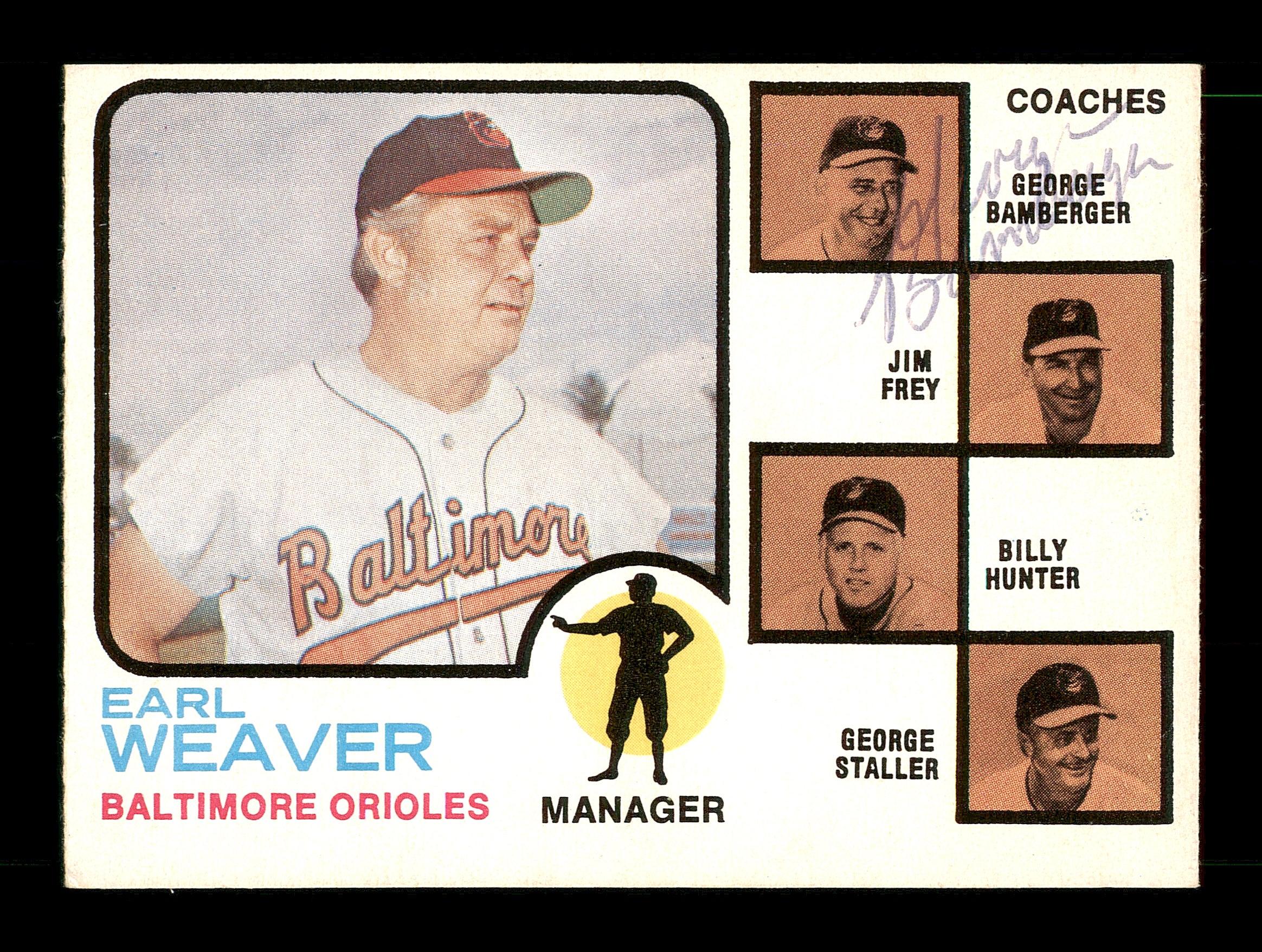George Bamberger Autographed 1973 O-Pee-Chee Card #136 Baltimore Orioles SKU #169205