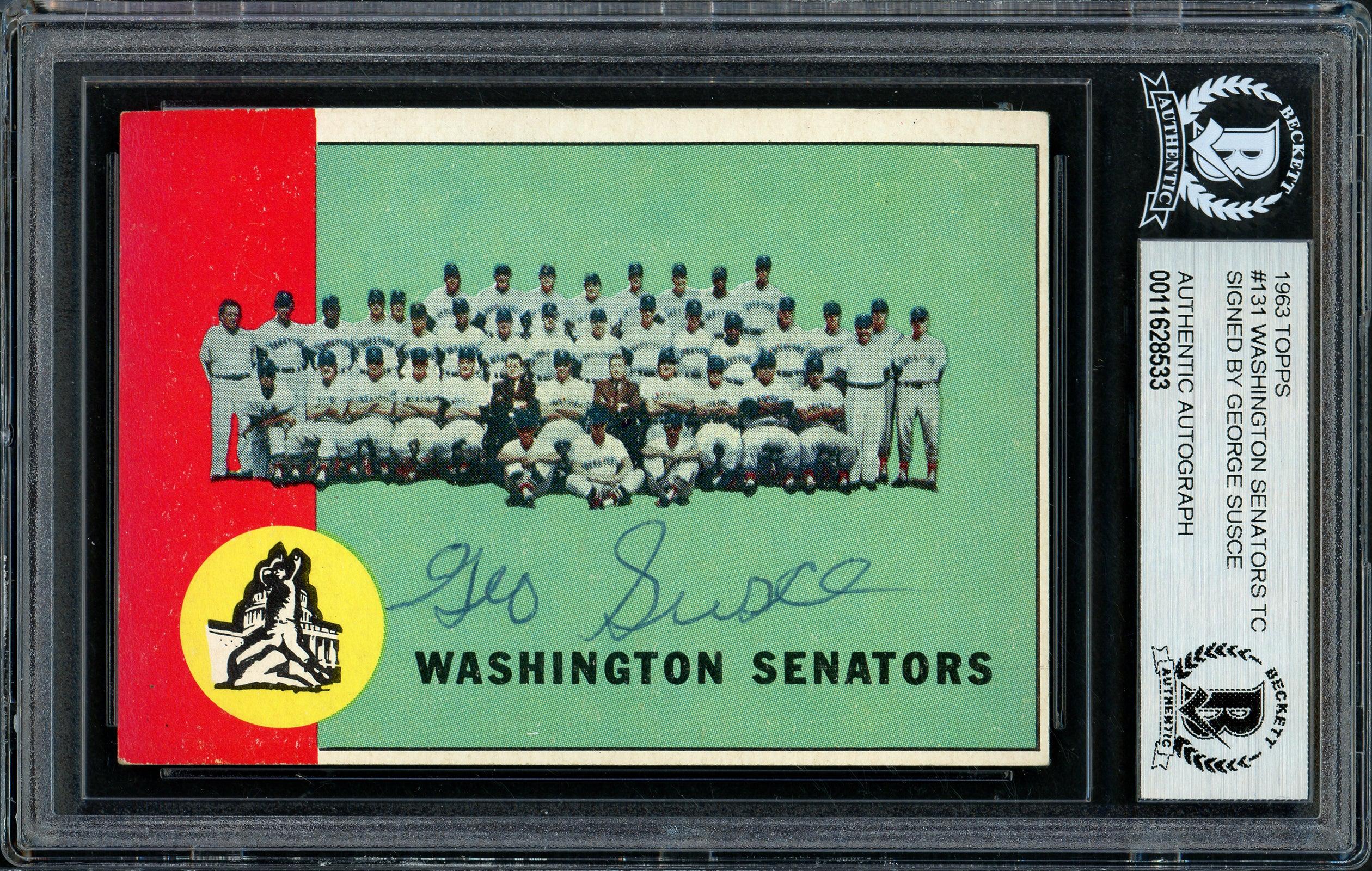 George Susce Autographed 1963 Topps Card #131 Washington Senators Beckett BAS #11628533