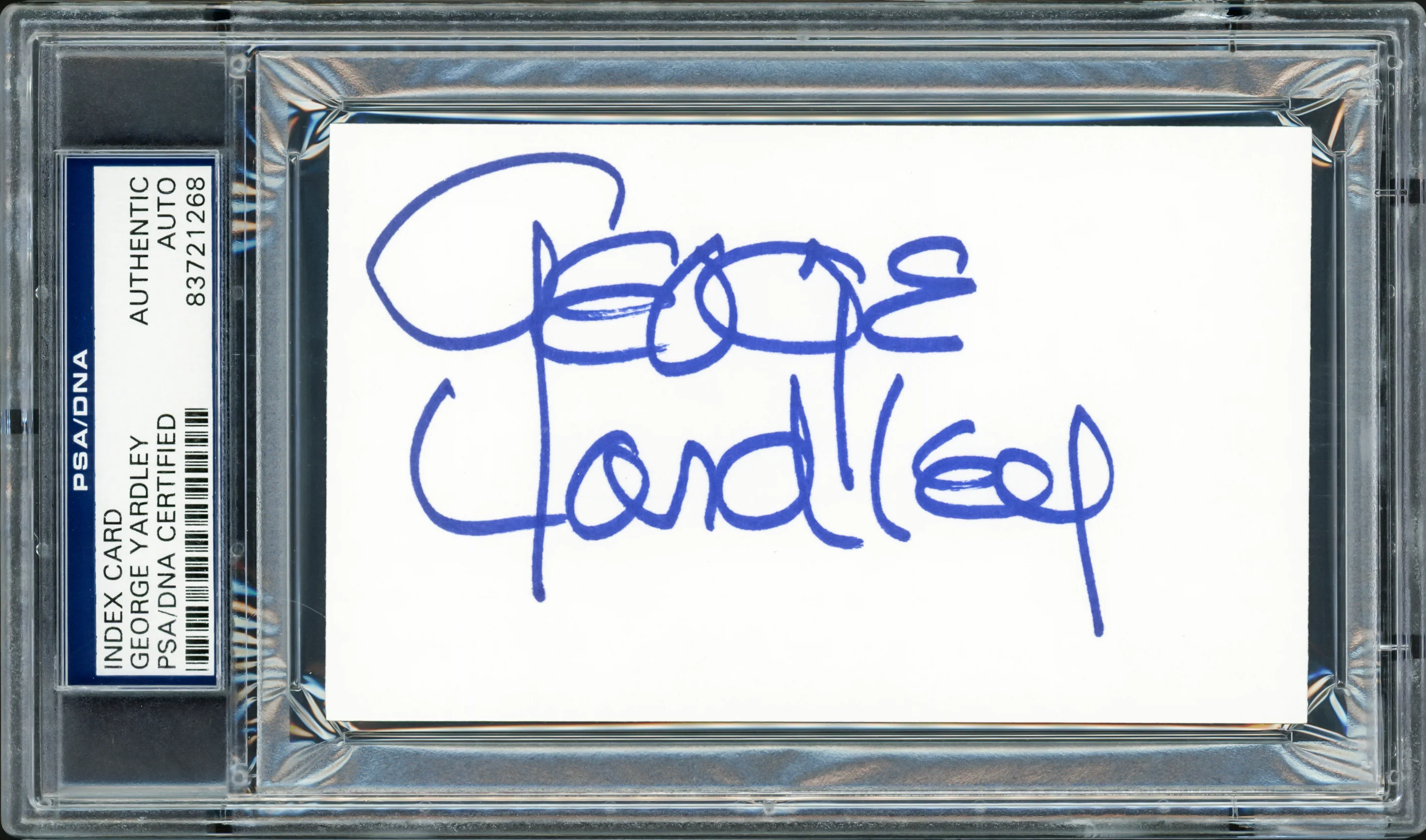 George Yardley Autographed 3x5 Index Card Detroit Pistons Signed In Blue PSA/DNA Stock #211350
