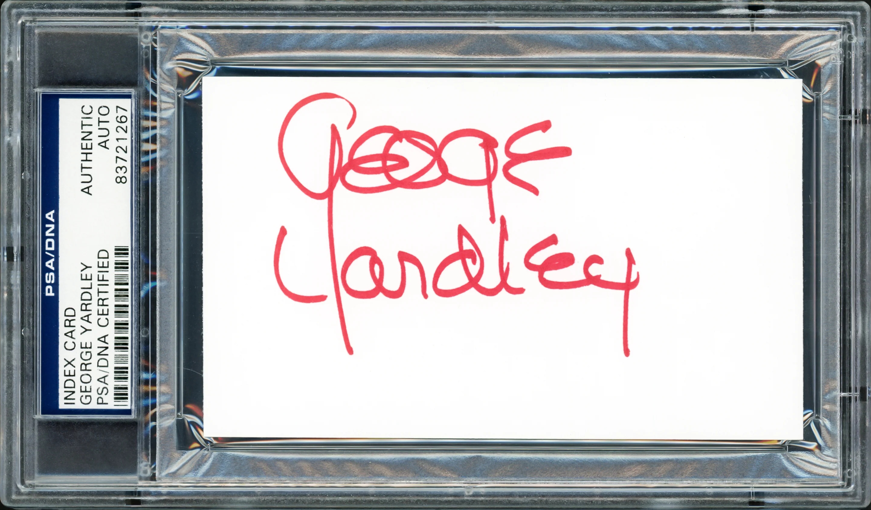 George Yardley Autographed 3x5 Index Card Detroit Pistons Signed In Red PSA/DNA Stock #211351