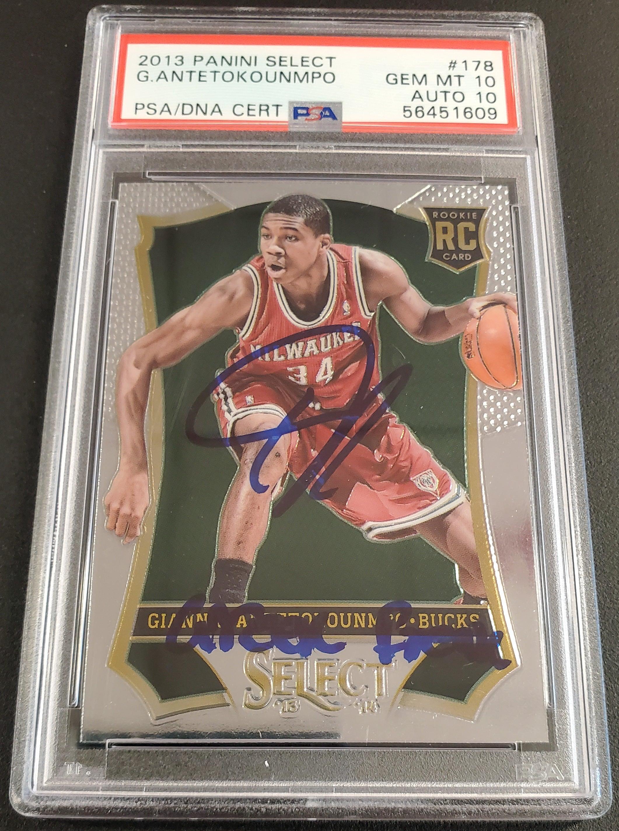 Giannis Antetokounmpo Autographed 2013 Panini Select Rookie Card #178 Milwaukee Bucks PSA 10 Auto Grade Gem Mint 10 "Greek Freak" PSA/DNA #56451609 - Image 2