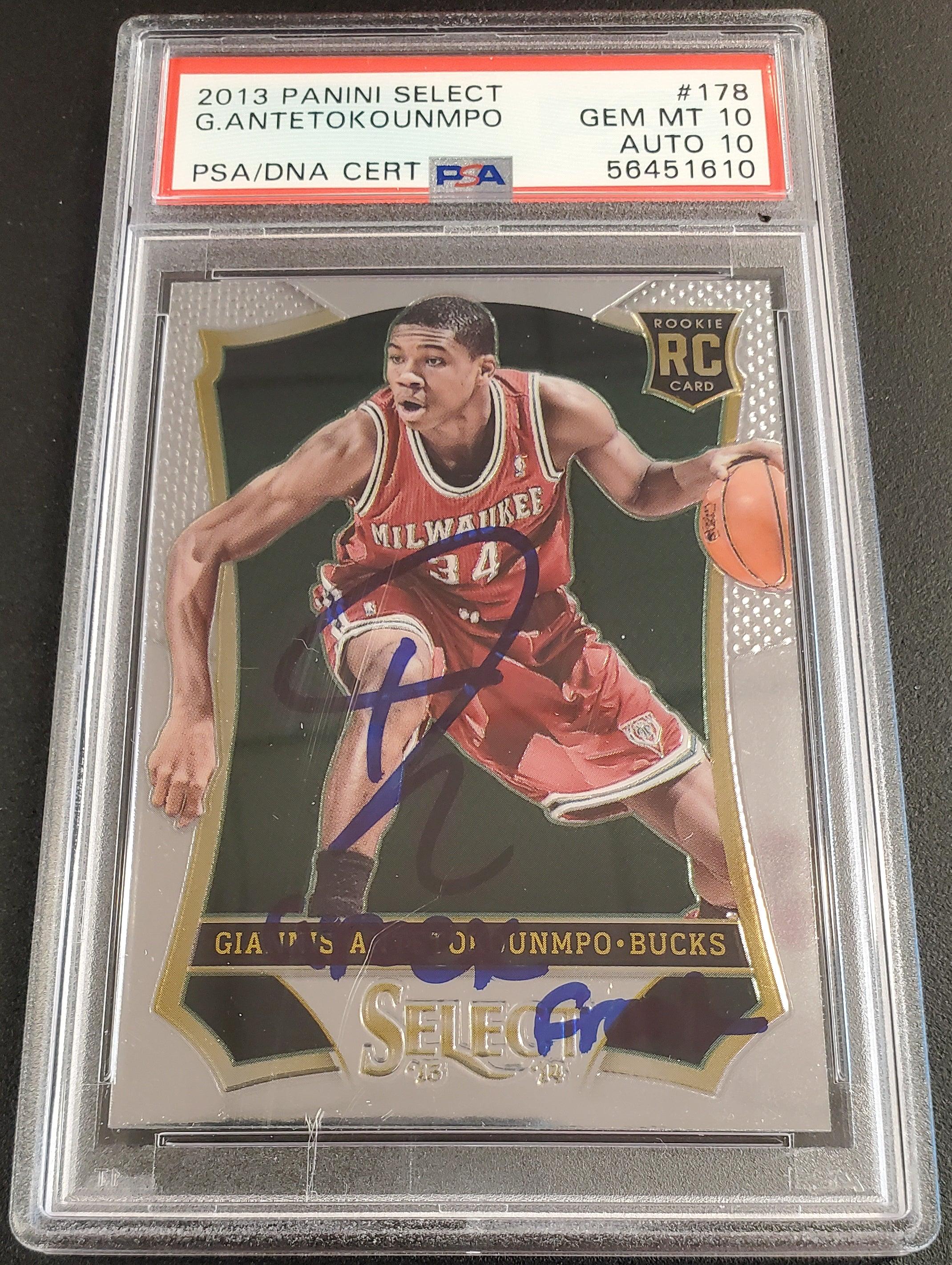 Giannis Antetokounmpo Autographed 2013 Panini Select Rookie Card #178 Milwaukee Bucks PSA 10 Auto Grade Gem Mint 10 "Greek Freak" PSA/DNA #56451610 - Image 2