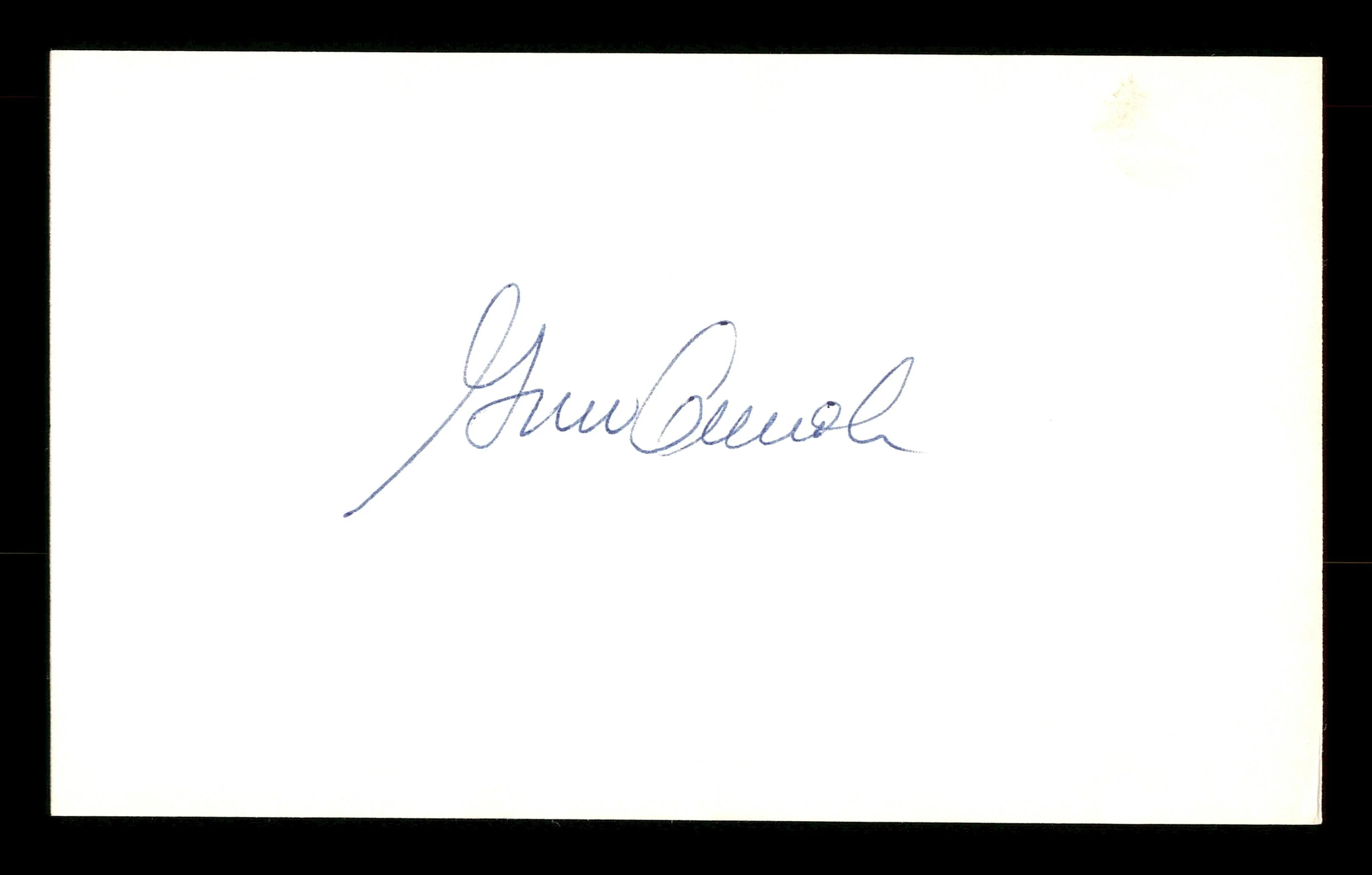 Gino Cimoli Autographed 3x5 Index Card St. Louis Cardinals SKU #174109