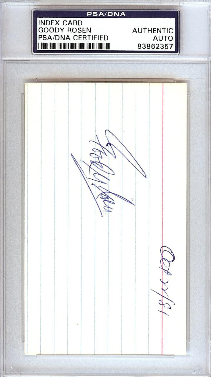 Goodwin "Goody" Rosen Autographed 3x5 Index Card Brooklyn Dodgers PSA/DNA #83862357