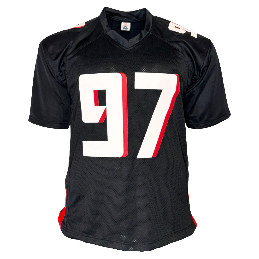 Grady Jarrett Signed Atlanta Black Current Football Jersey (Beckett) - Image 3
