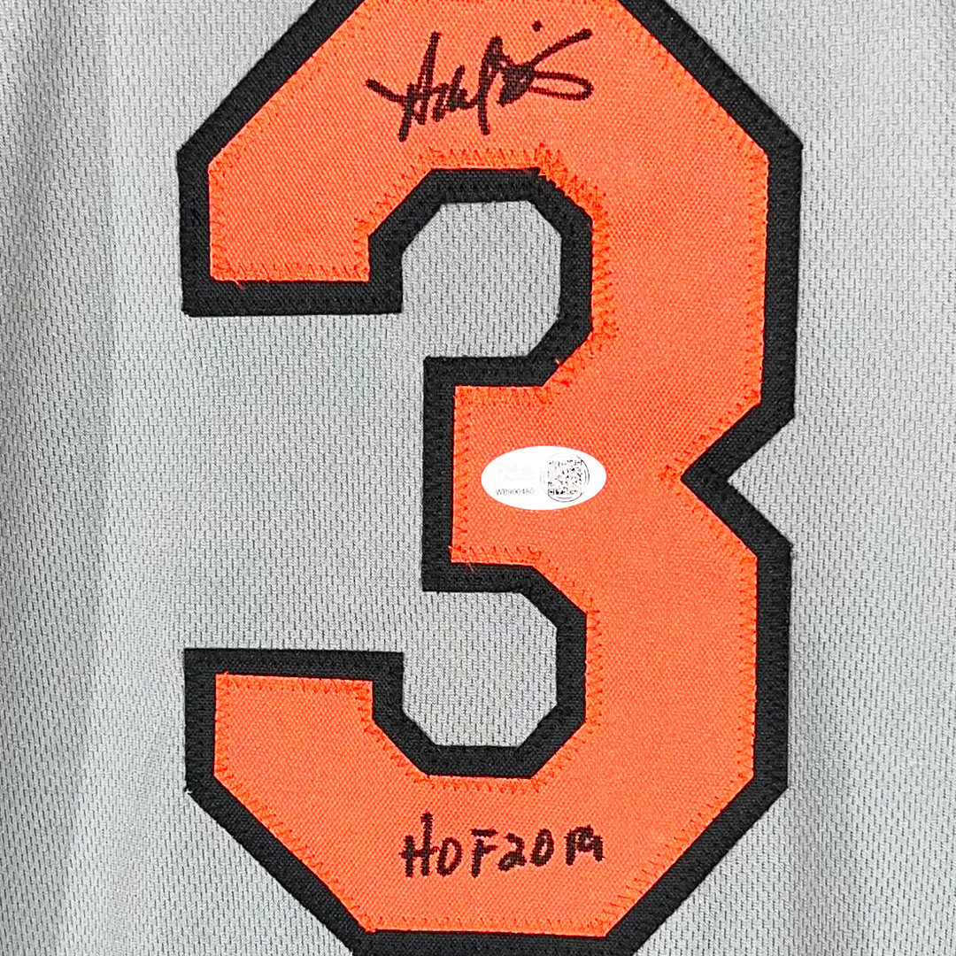 Harold Baines Signed HOF 2019 Inscription Baltimore Grey Baseball Jersey (JSA) - Image 2