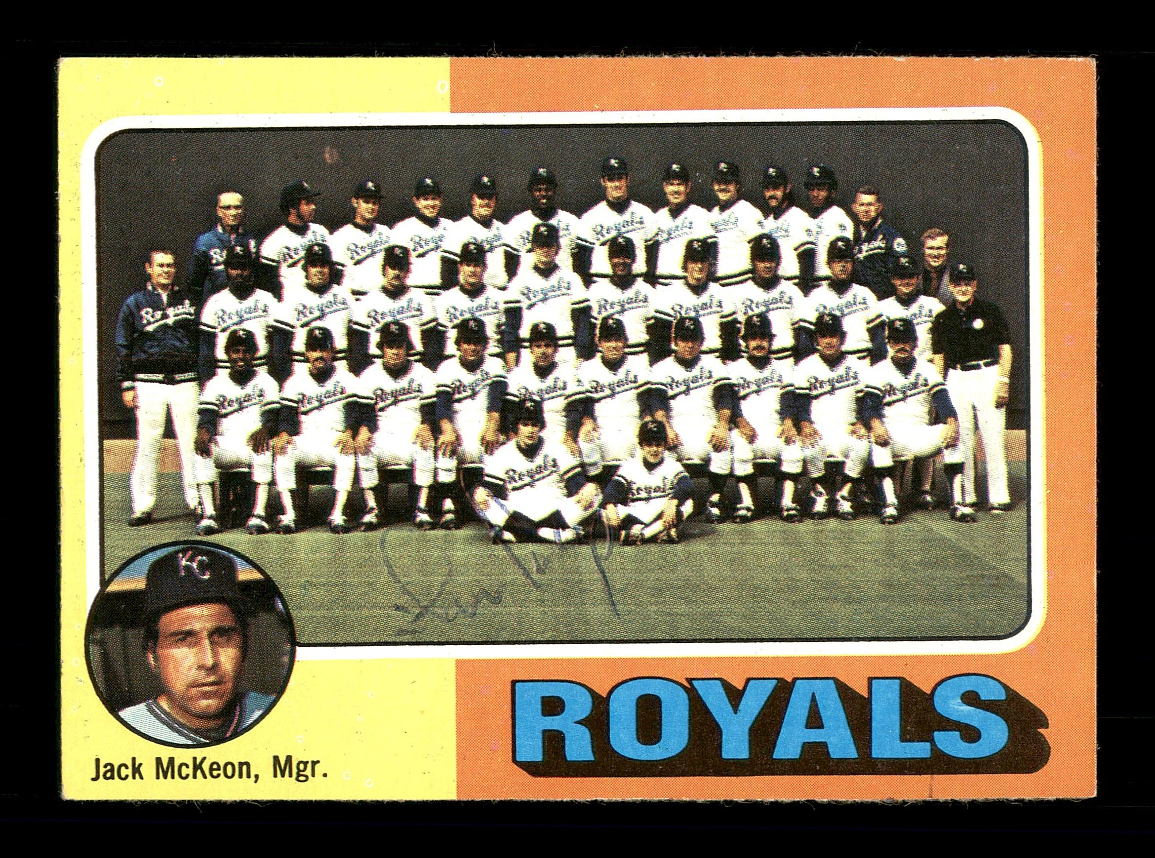 Harry Dunlop Autographed 1975 Topps Team Card #72 Kansas City Royals SKU #168356