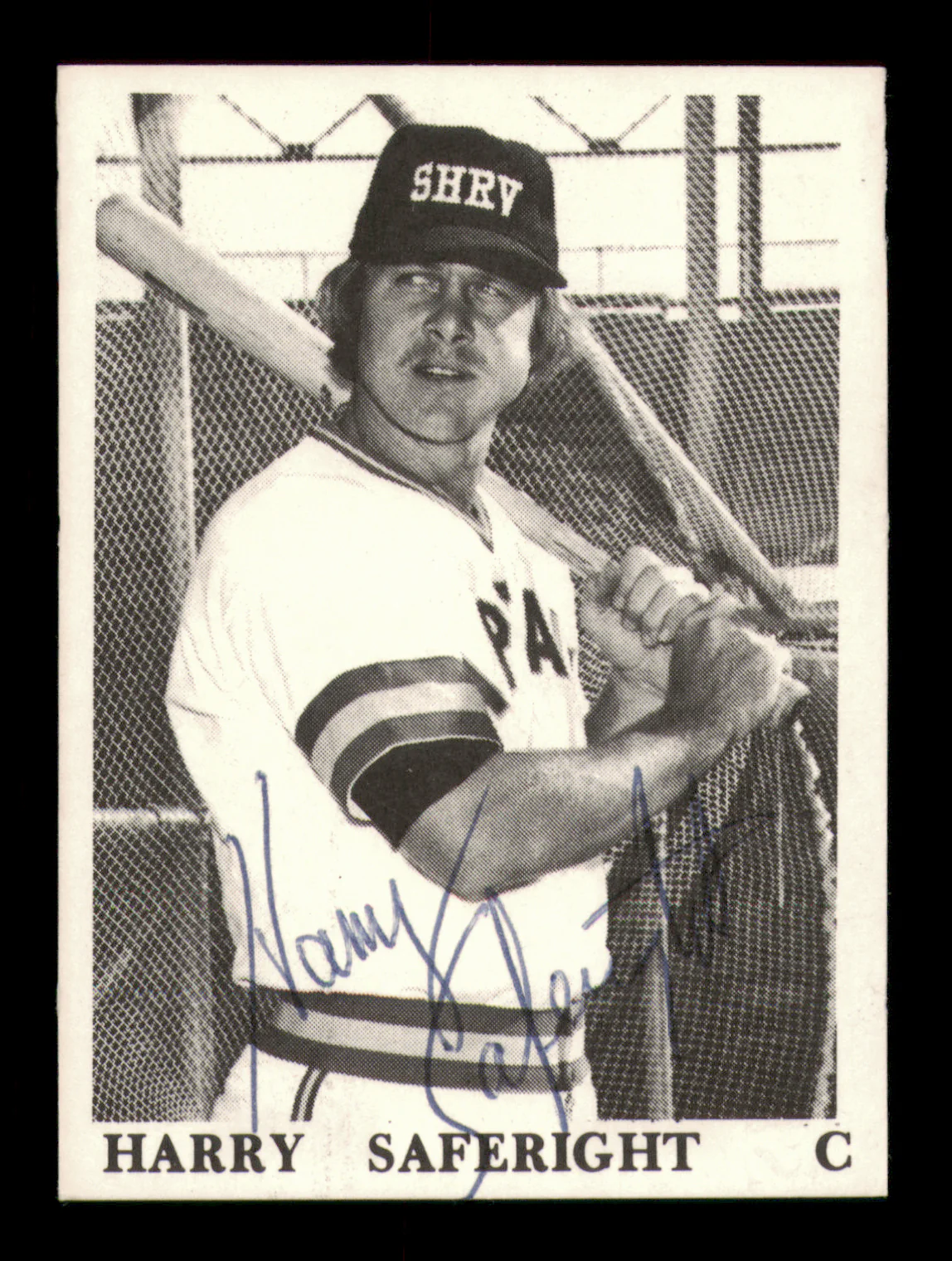 Harry Saferight Autographed 1975 TCMA Rookie Card Shreveport Captains