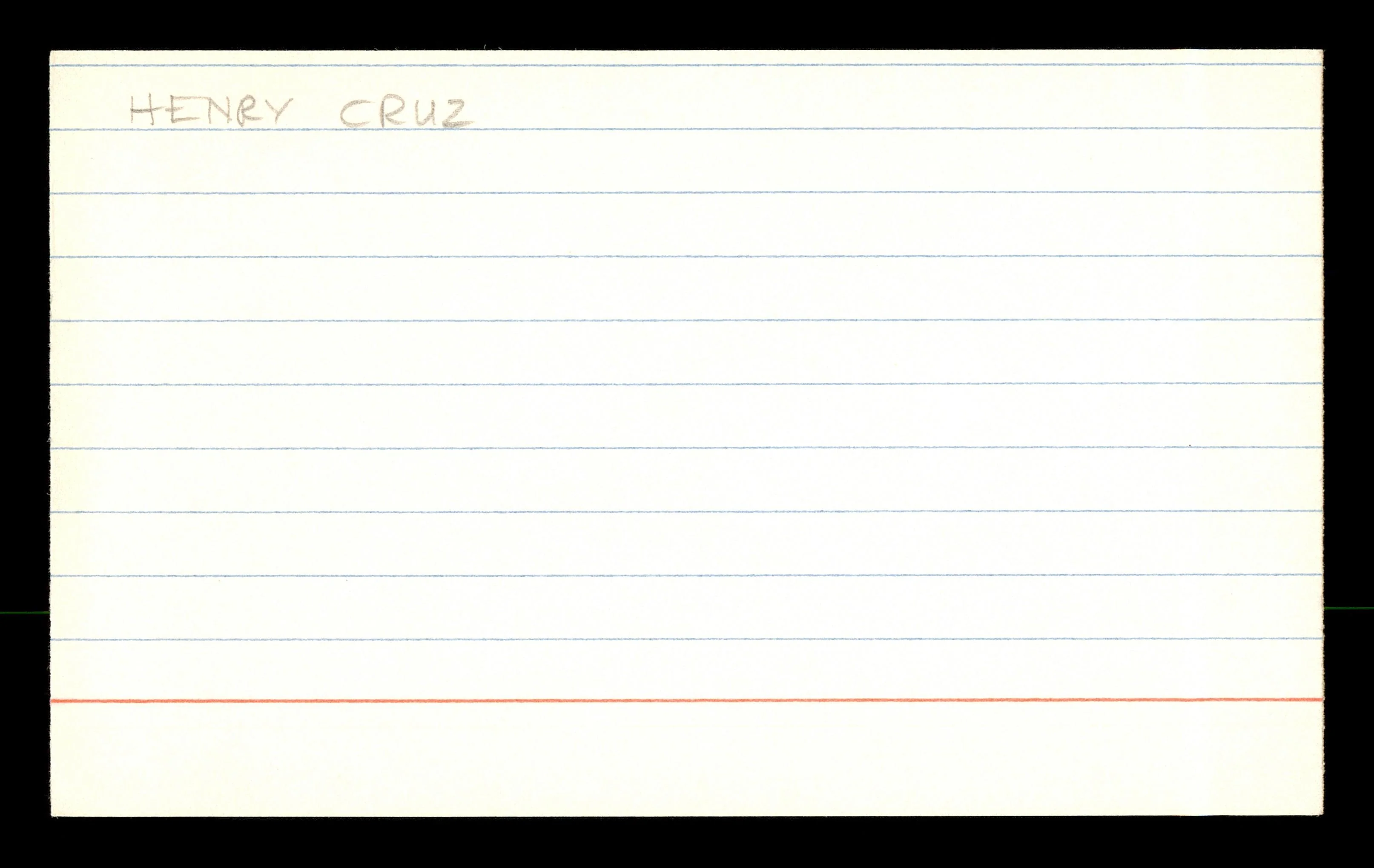 Henry Cruz Autographed 3x5 Index Card Los Angeles Dodgers SKU #174116 - Image 2