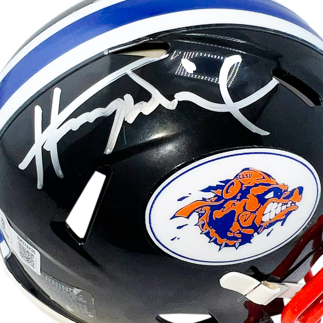 Henry Winkler Coach Klein Signed Mud Dogs Speed Mini Black Football Helmet (Beckett) - Image 2