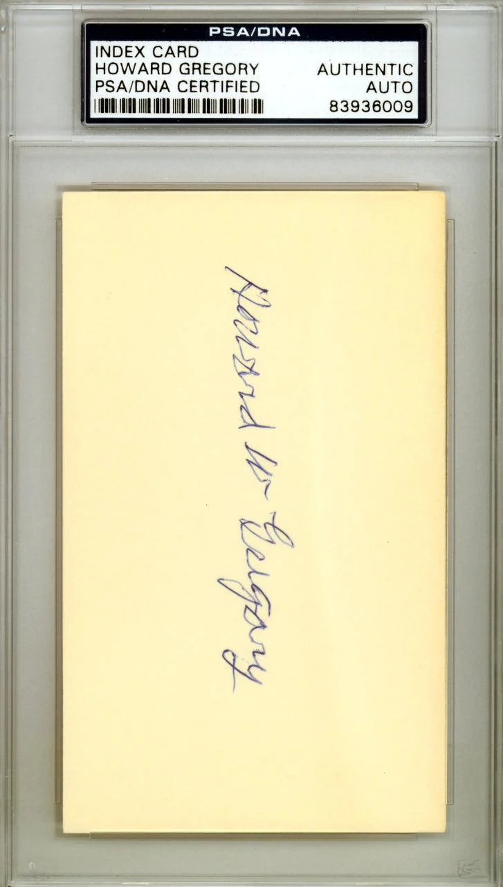 Howard W. "Howie" Gregory Autographed 3x5 Index Card St. Louis Browns PSA/DNA #83936009
