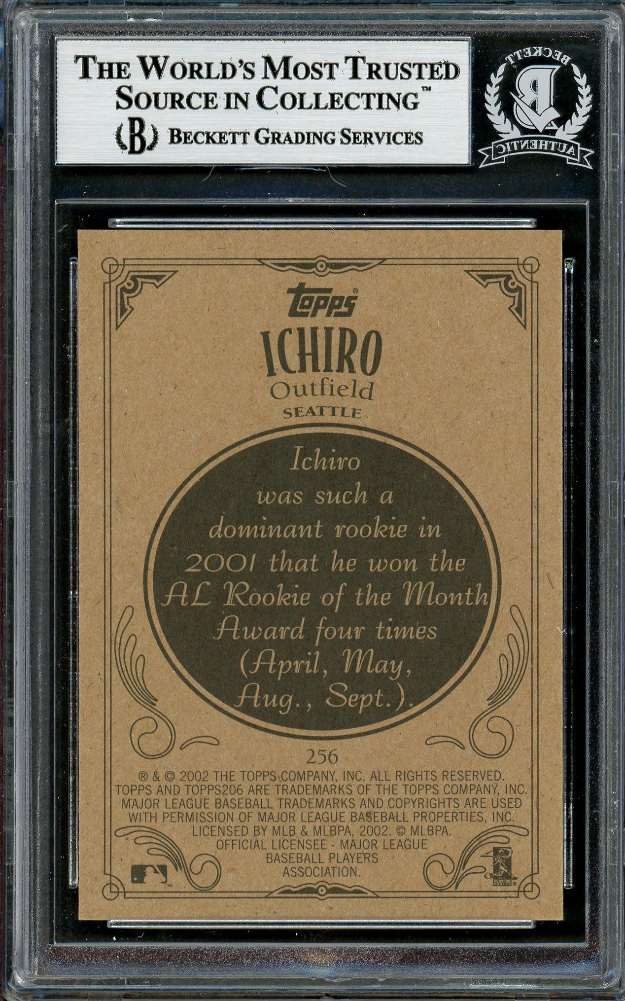 Ichiro Suzuki Autographed 2002 Topps 206 Card #256B Seattle Mariners Beckett BAS Stock #194231 - Image 2