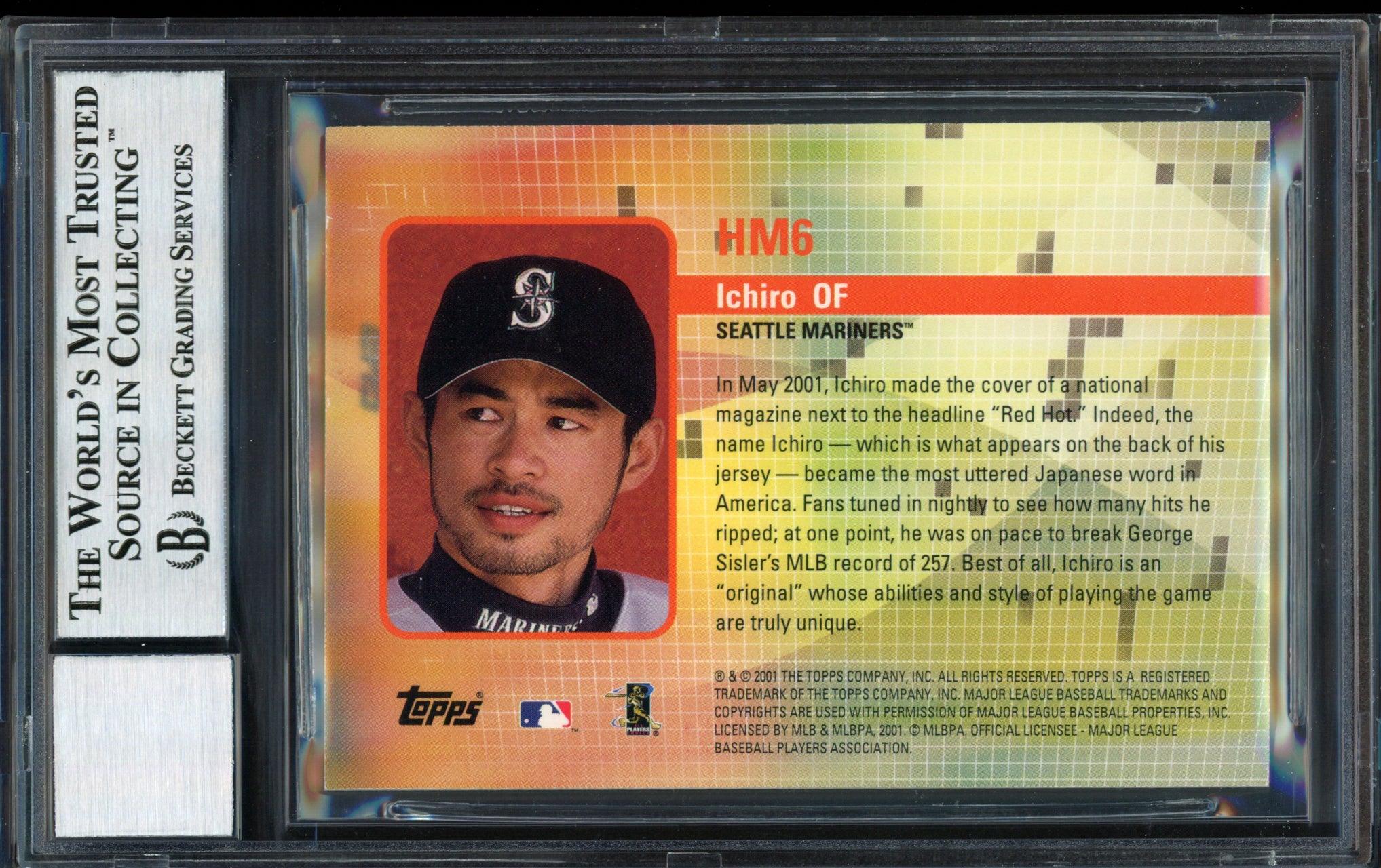 Ichiro Suzuki Autographed 2002 Topps Hobby Masters Card #HM6 Seattle Mariners Auto Grade 10 Beckett BAS #12490992 - Image 2