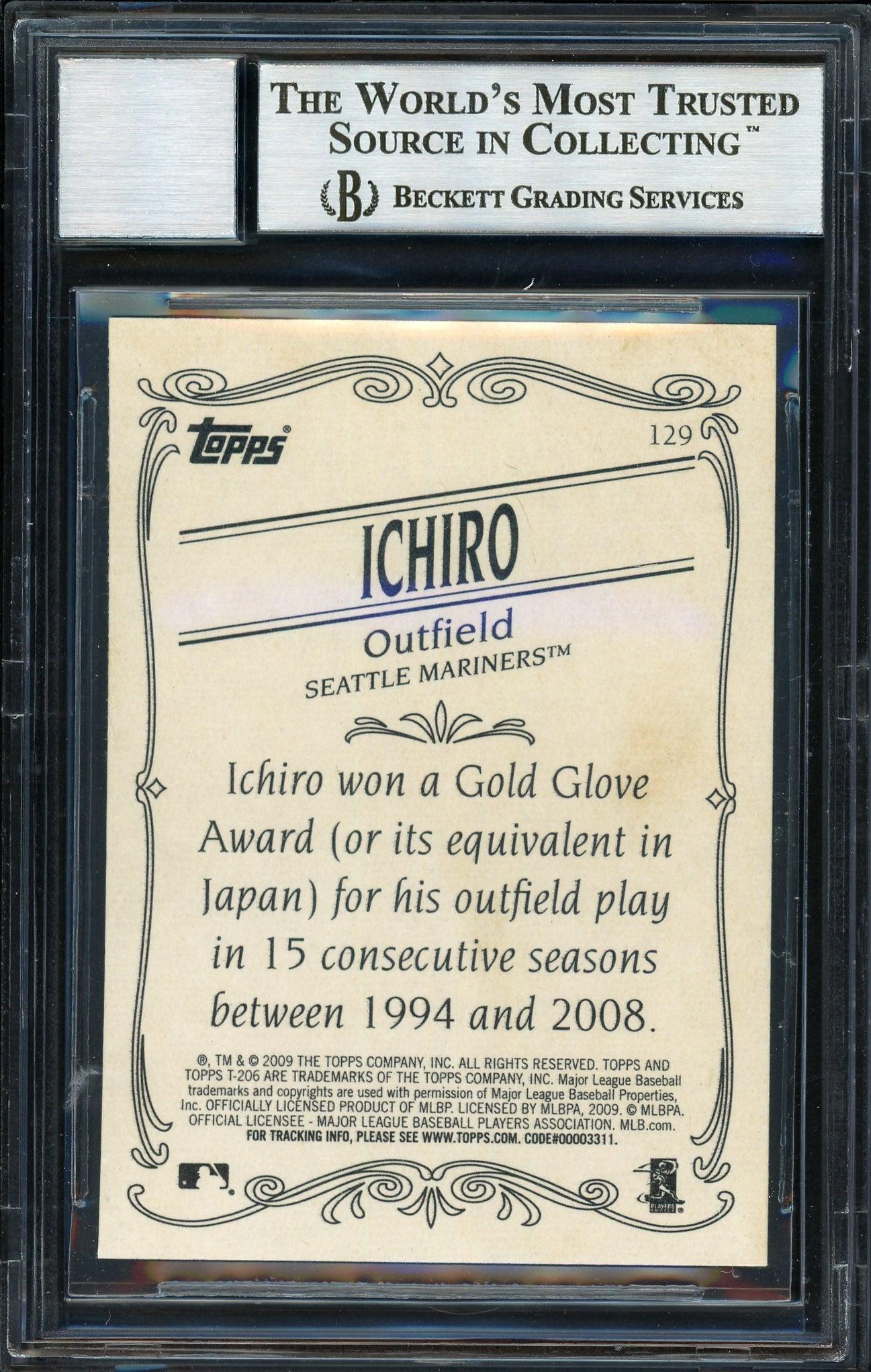 Ichiro Suzuki Autographed 2009 Topps 206 Card #129 Seattle Mariners Auto Grade 10 Beckett BAS #12669709 - Image 2