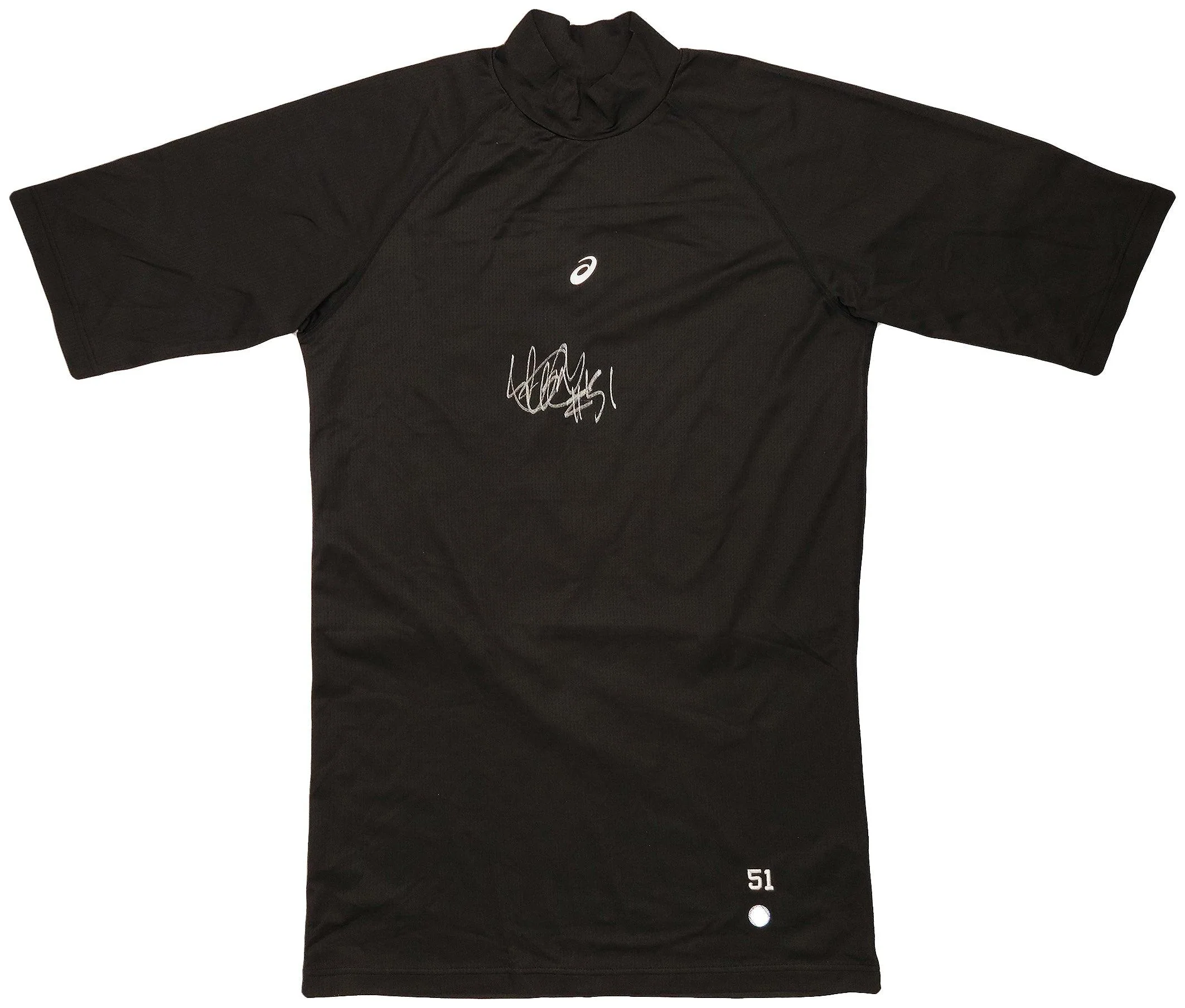 Ichiro Suzuki Autographed Black Asics Game Used Undershirt Seattle Mariners "#51" IS Holo Stock #202119 - Image 2