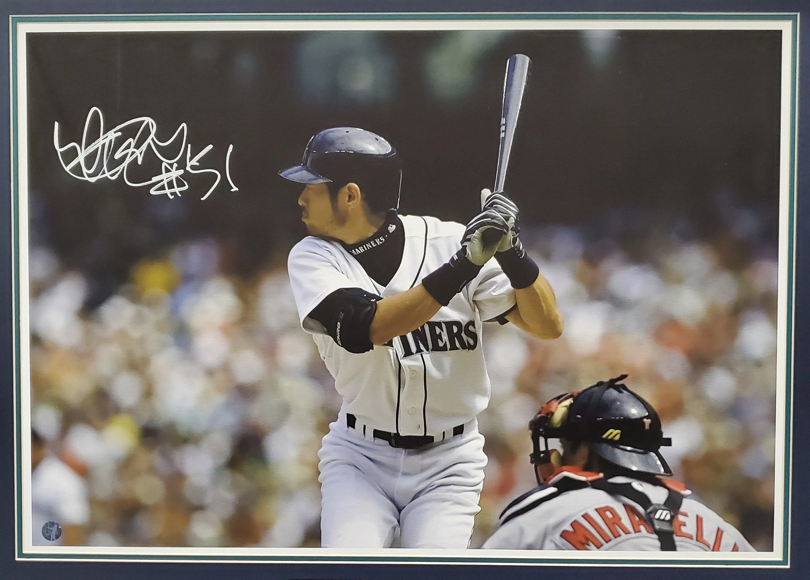 Ichiro Suzuki Autographed Framed 20x28 Photo Seattle Mariners "#51" IS Holo SKU #193886 - Image 2