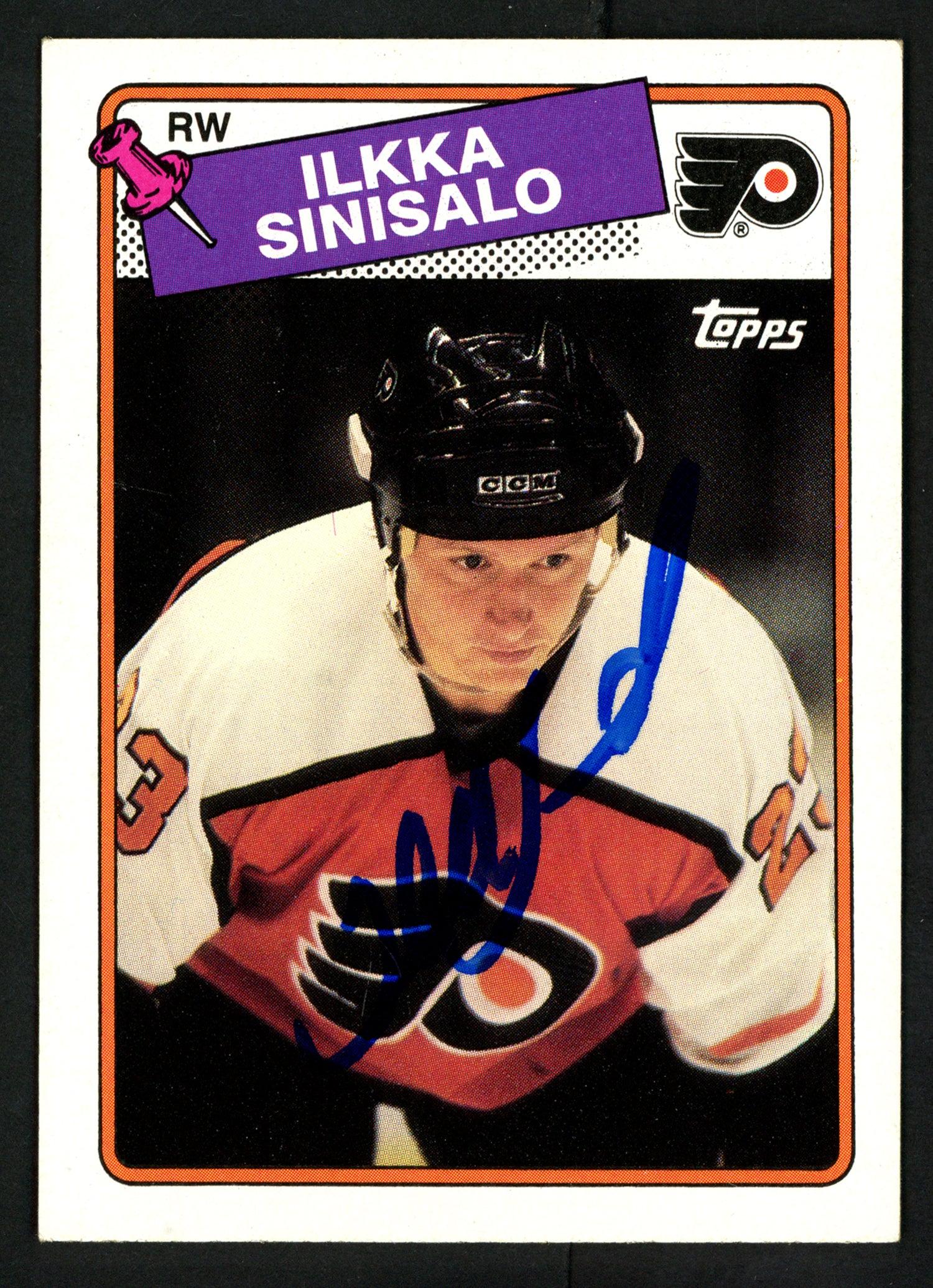 Ilkka Sinisalo Autographed 1988-89 Topps Card #111 Philadelphia Flyers SKU #152032