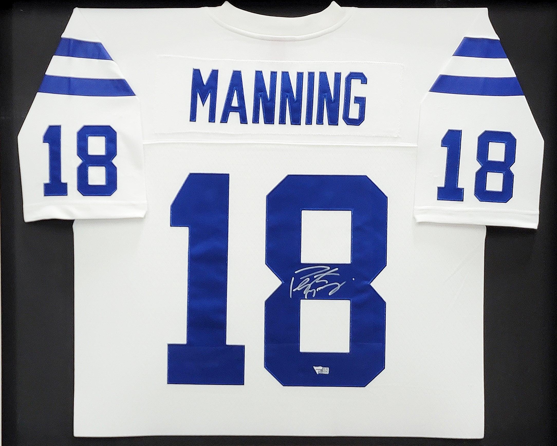 Indianapolis Colts Peyton Manning Autographed Framed White Authentic Mitchell & Ness Replica 2006 Throwback Jersey Fanatics Holo Stock #203488 - Image 2
