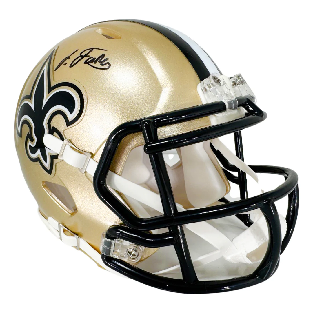 Isaiah Foskey Signed New Orleans Saints Speed Mini Football Helmet (JSA) - Image 2