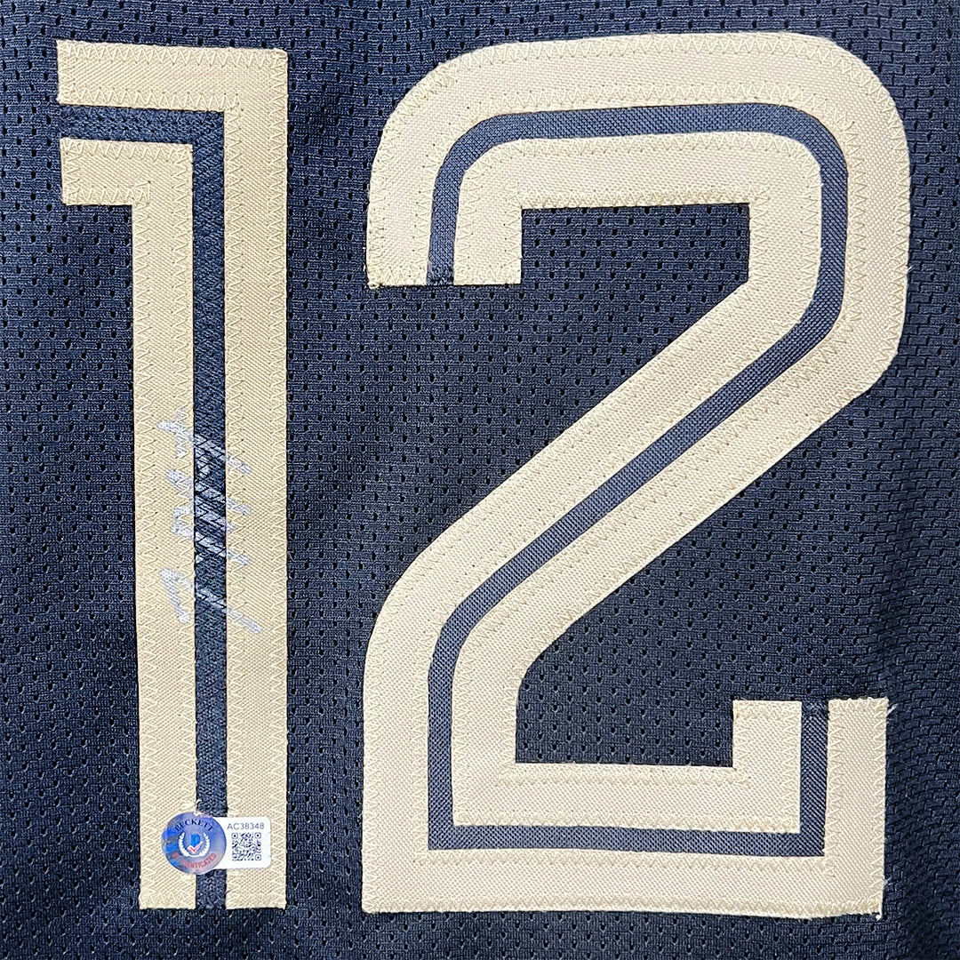 Ja Morant Signed Memphis Black Basketball Jersey light Sig (Beckett) - Image 2