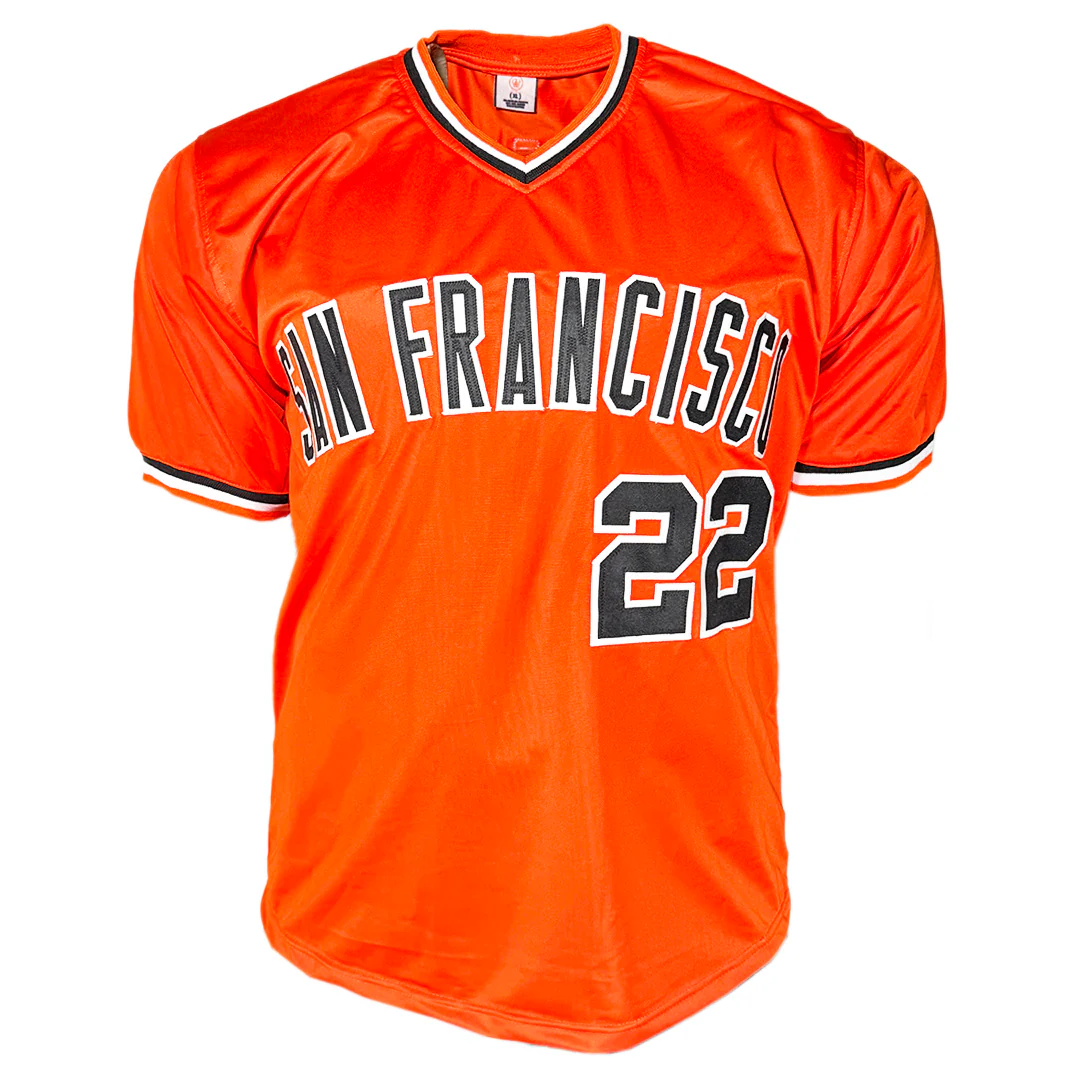 Jack Clark Signed F*** the Dodgers Inscription San Francisco Orange Throwback Baseball Jersey (Beckett) - Image 3