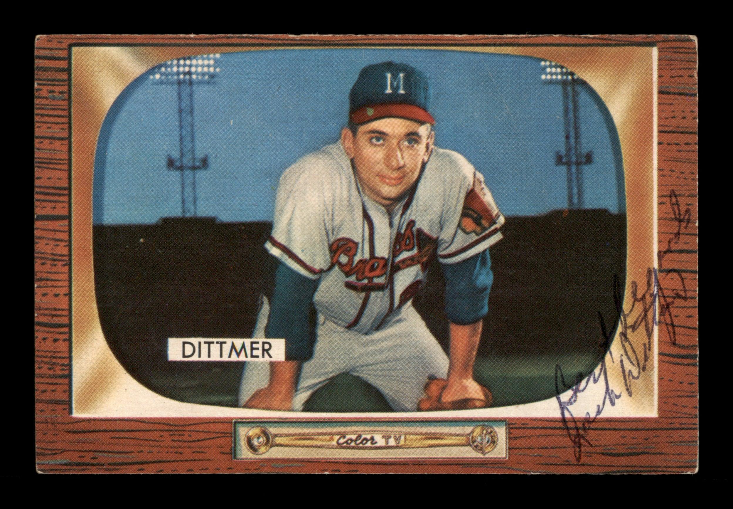Jack Dittmer Autographed 1955 Bowman Card #212 Milwaukee Braves SKU #187809