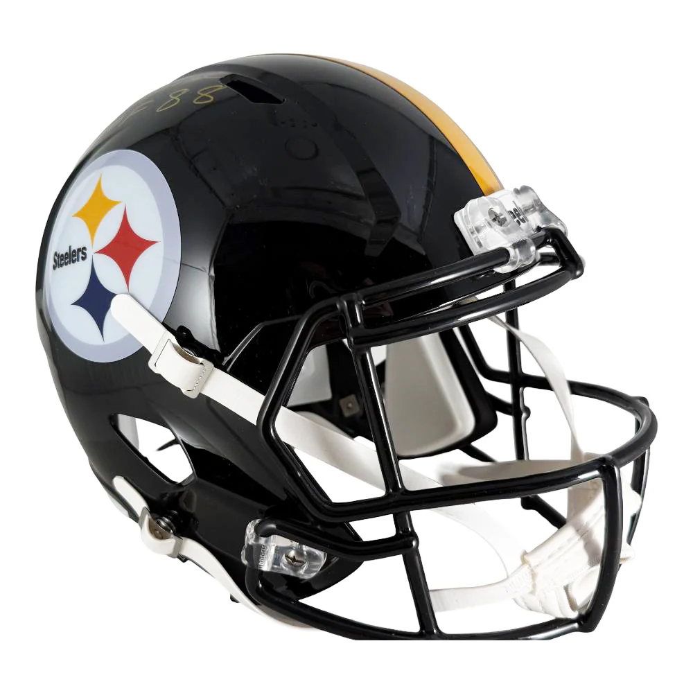 Jack Ham Signed HOF 88 Inscription Pittsburgh Steelers Speed Full-Size Replica Football Helmet (JSA) - Image 3