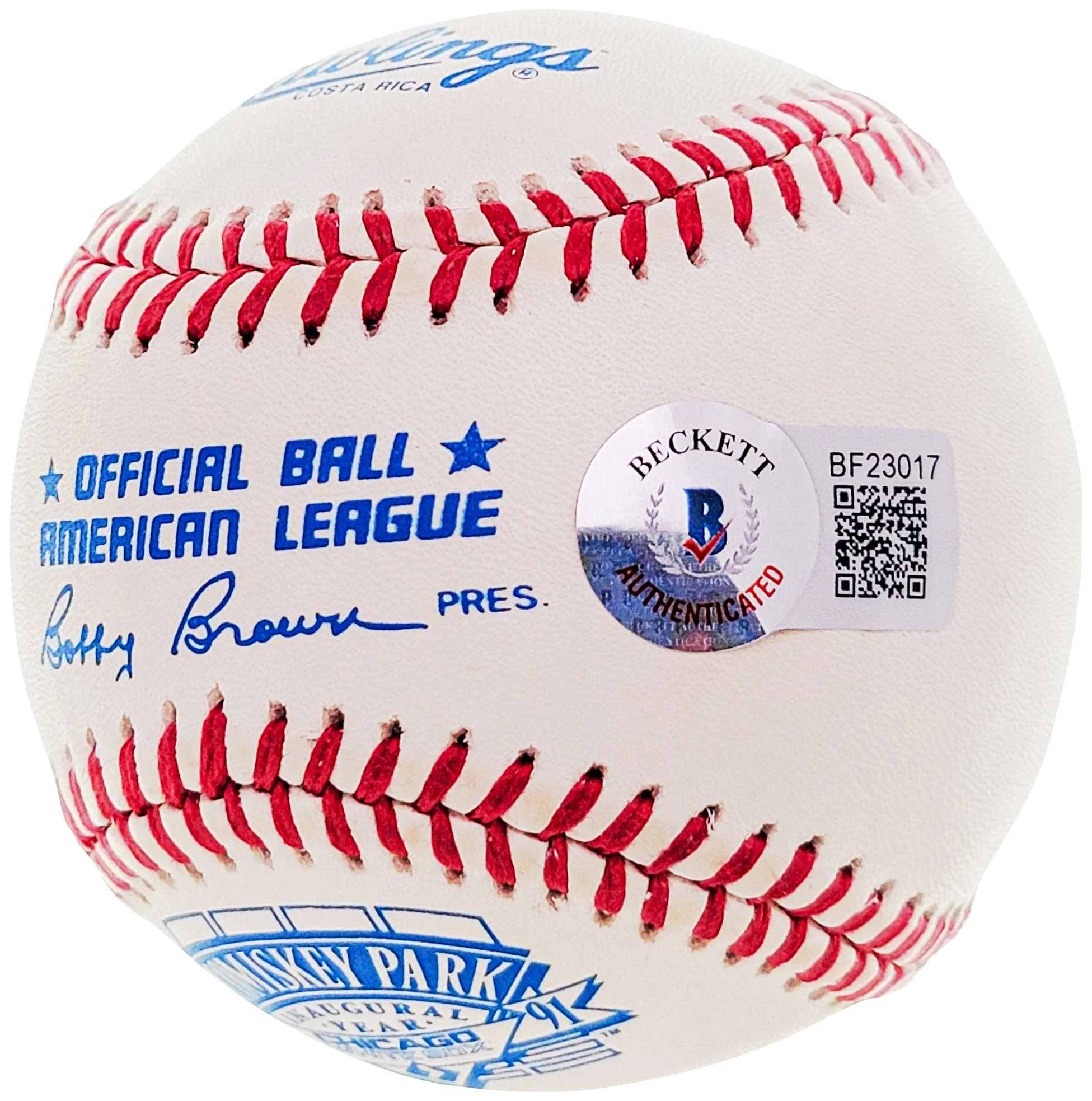 Jack McDowell Autographed Official Comiskey Park Logo AL Baseball Chicago White Sox Beckett BAS #BF23017 - Image 2
