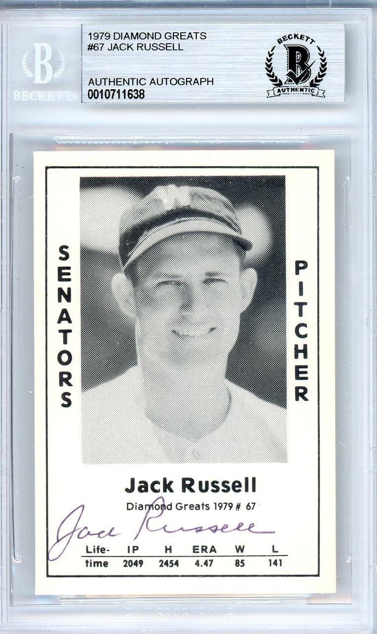 Jack Russell Autographed 1979 Diamond Greats Card #67 Washington Senators Beckett BAS #10711638