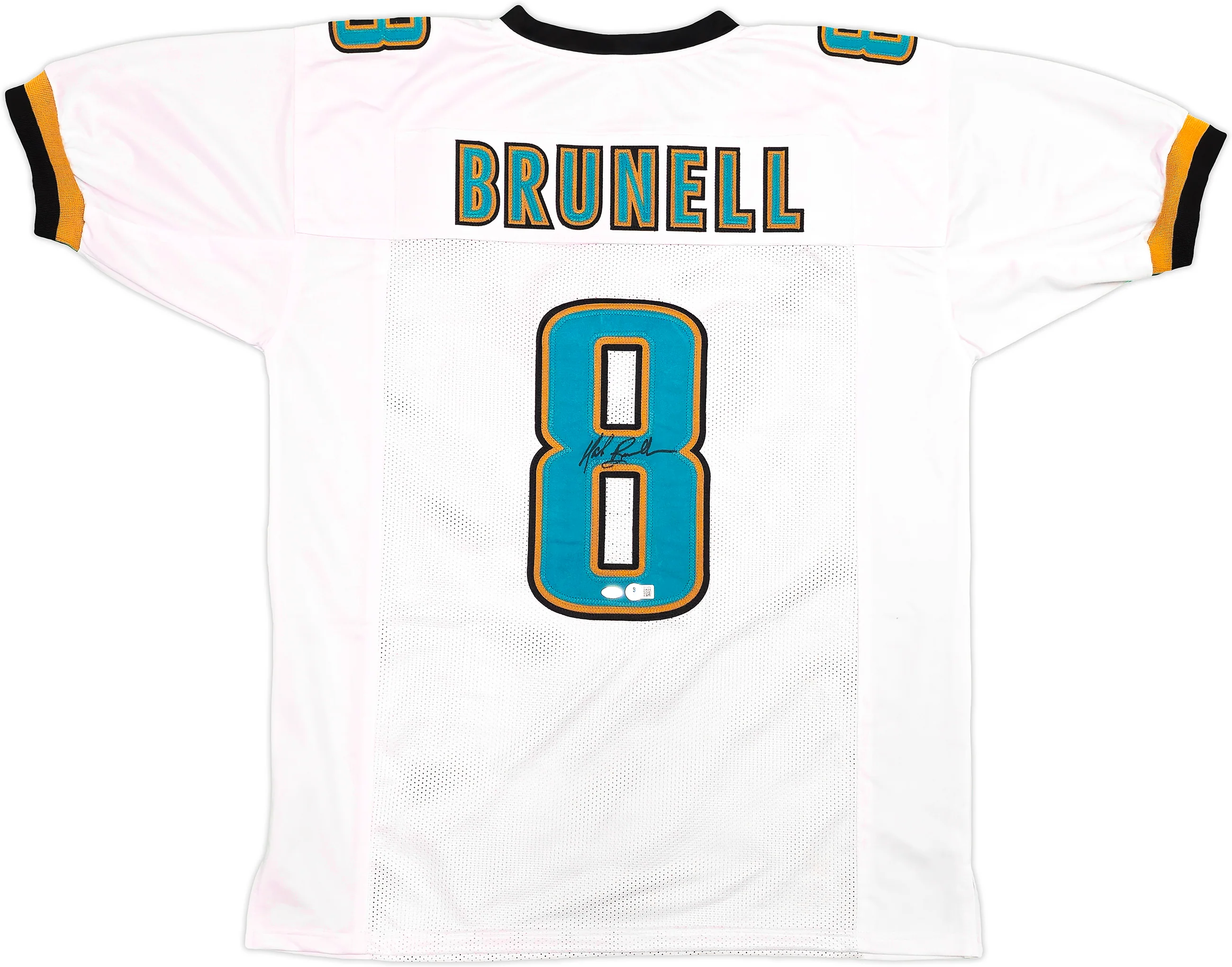 Jacksonville Jaguars Mark Brunell Autographed White Jersey Beckett BAS QR