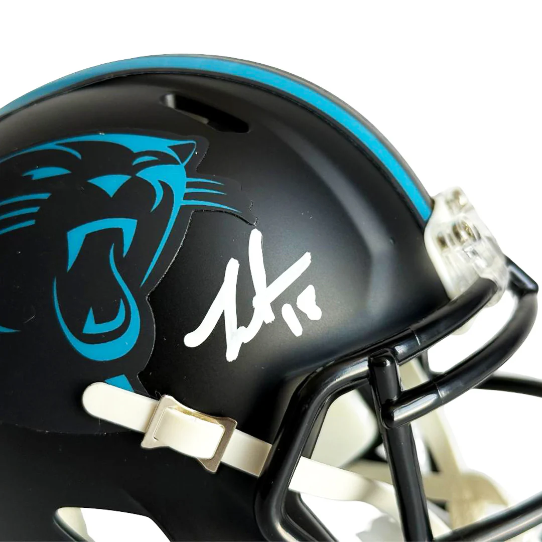 Jalen Coker Signed Carolina Panthers Alt 2022 Speed Mini Football Helmet (JSA) - Image 2