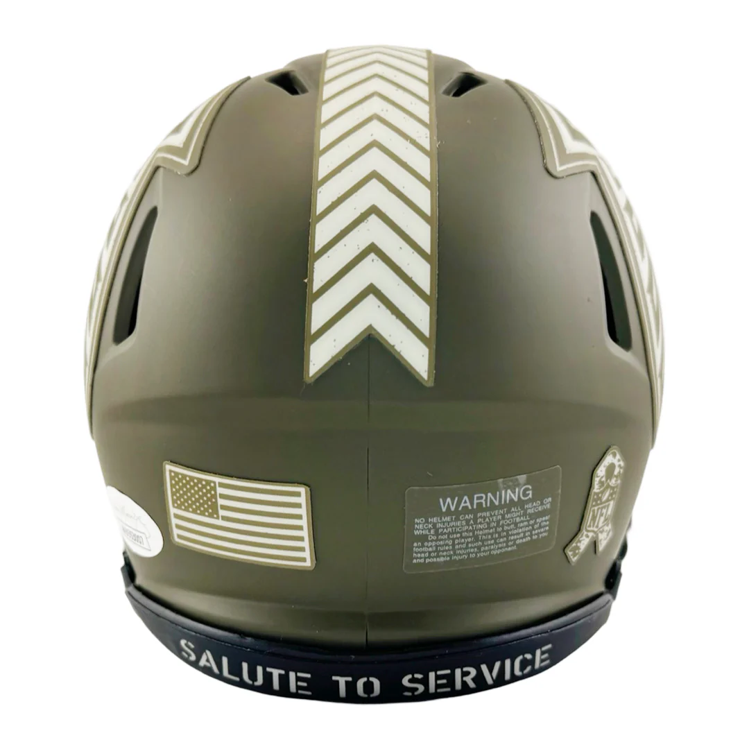 Jamal Anderson Signed Atlanta Falcons Salute to Service Mini Football Helmet (JSA) - Image 4