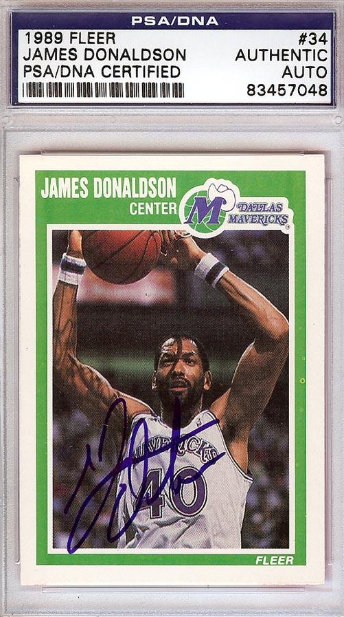 James Donaldson Autographed 1989 Fleer Card #34 Dallas Mavericks PSA/DNA #83457048