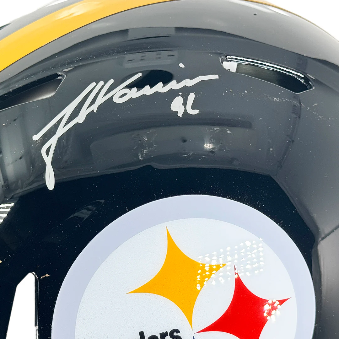 James Harrison Signed Pittsburgh Steelers Authentic Speed Full-Size Football Helmet (Beckett) - Image 2