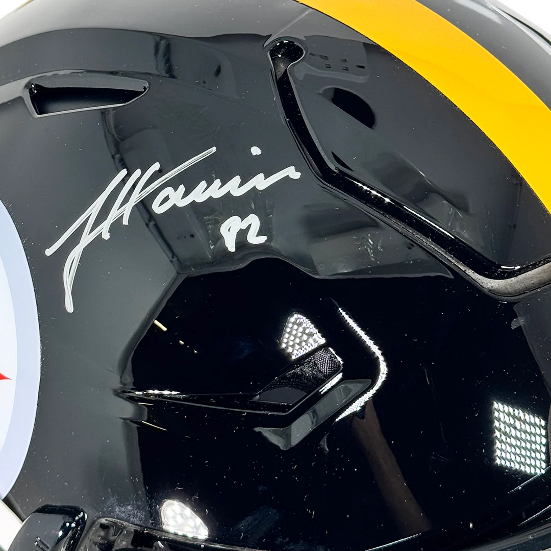 James Harrison Signed Pittsburgh Steelers Authentic SpeedFlex Full-Size Football Helmet (Beckett) - Image 3