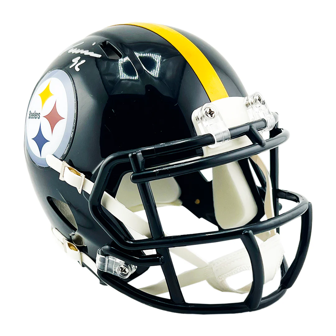 James Harrison Signed Pittsburgh Steelers Speed Mini Football Helmet (JSA) - Image 3