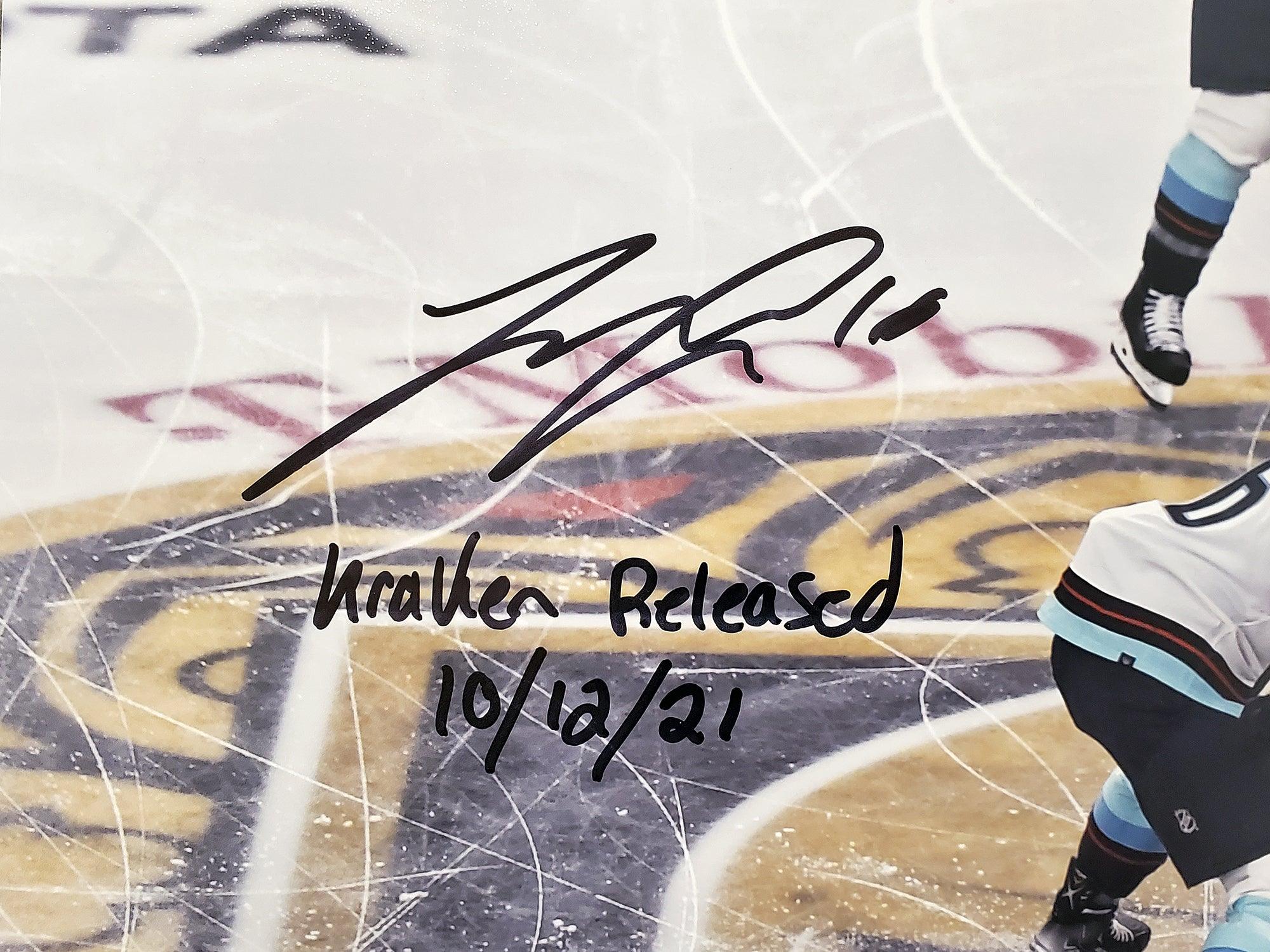 Jared McCann Autographed 16x20 Photo Seattle Kraken "Kraken Released 10/12/21" Fanatics Holo Stock #200876 - Image 2