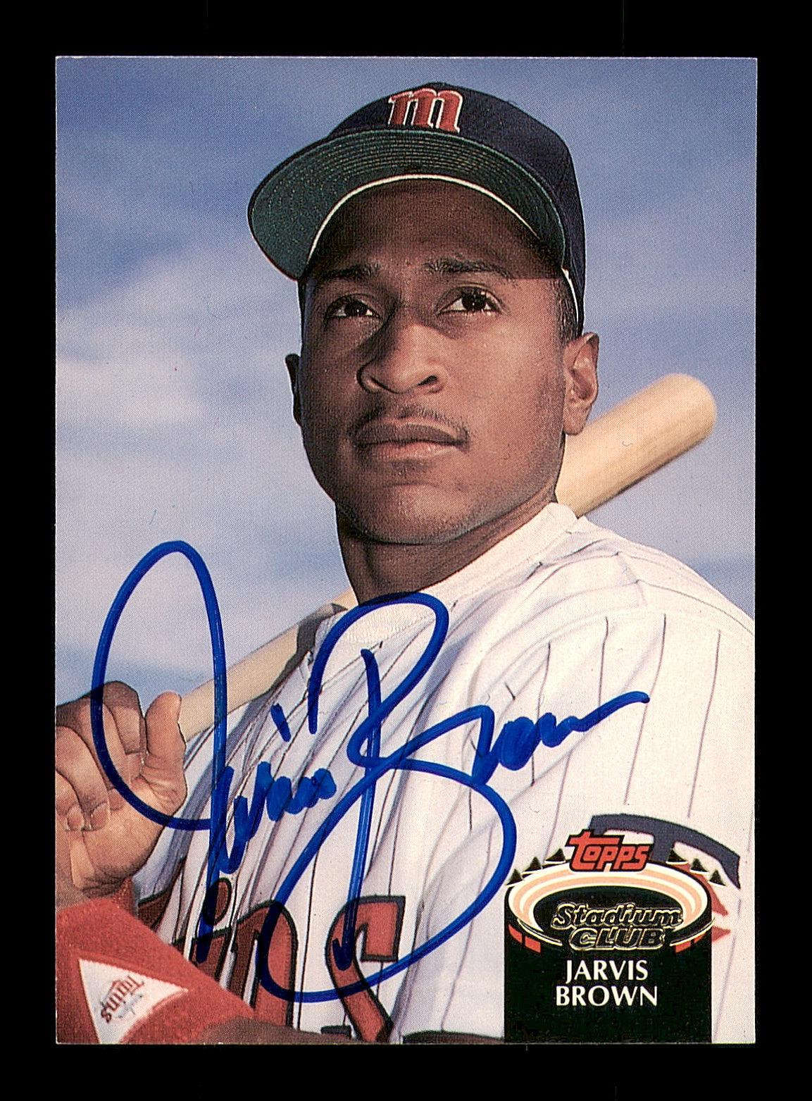 Jarvis Brown Autographed 1992 Stadium Club Rookie Card #515 Minnesota Twins SKU #183851