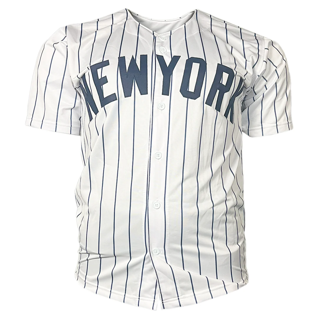 Jason Giambi Signed 5x All Star Inscription New York Pinstripe Baseball Jersey (JSA) - Image 3